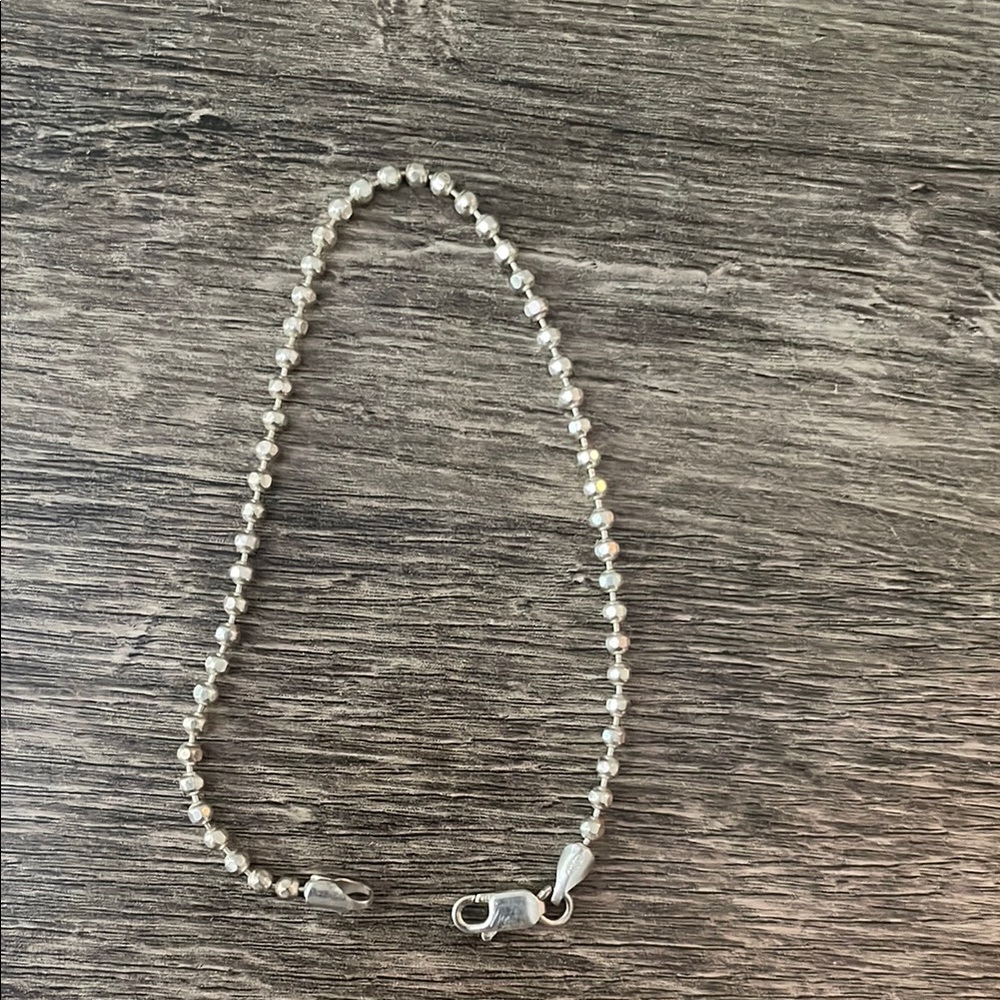 Sterling Silver Beaded Bracelet, 7.5”